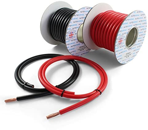AUTOWIRING Automotive Hi-Flex 110 Amp 16mm² Battery/Starter/Inverter/Welding PVC Cable Wire (Black, 2 Metre)