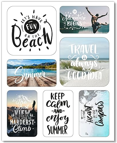 7 Motiv-Magnete mit Reise-Motiven I Inspirations-Sprüche I Spruch-Magneten I Travel I Sommer I eckig I Deko für die Küche, WG und Jugendliche I als Geschenk-Idee I dv_1065