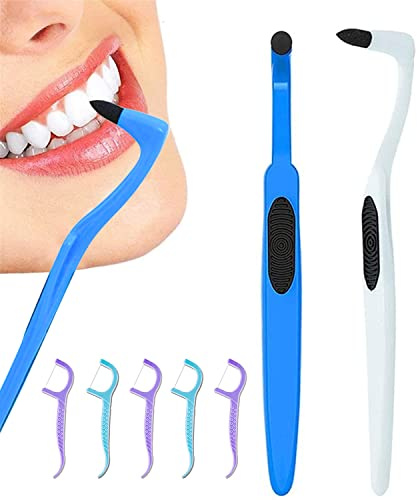 Teeth Stain Remover Tool, Shine Teeth, 3PCS Teeth Stain Eraser Plaque Remover with 5 Packs Dental Floss