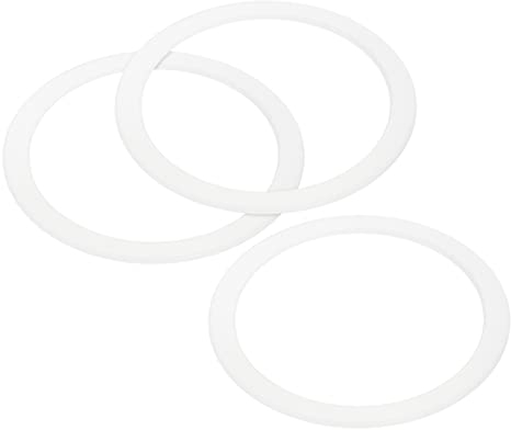 sourcing map Gasket Seal Coffee Maker White Silicone Ring Replacement 72x88x2.5mm for 12-Cup Aluminium Coffee Pot, Pack of 3