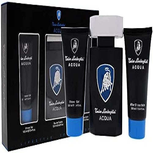 Tonino Lamborghini Acqua 3-teiliges Geschenkset: Eau de Toilette, 125 ml, Duschgel, 100 ml, Aftershave Balsam, 100 ml