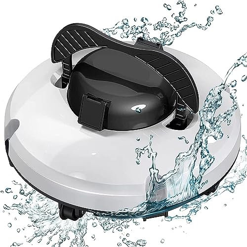 RayGenius Nettoyeur Automatique De Piscine sans Fil, Aspirateur De Piscine 35 Watts, DuréE 120 Minutes Nettoyeur De Piscine Robotisé avec Indicateur LED pour Piscines Hors-Sol/Terrasses