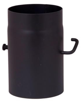 Ofenrohr 25cm mit Drosselklappe Rauchrohr Kaminrohr Stahlrohr Abgasrohr Senotherm Schwarz 2mm Heizung Abzugrohr 250mm (160mm)