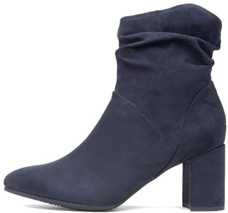 MARCO TOZZI Damen Stiefeletten mit Absatz Spitz mit Reißverschluss, Blau (Dk.Navy), 40 EU