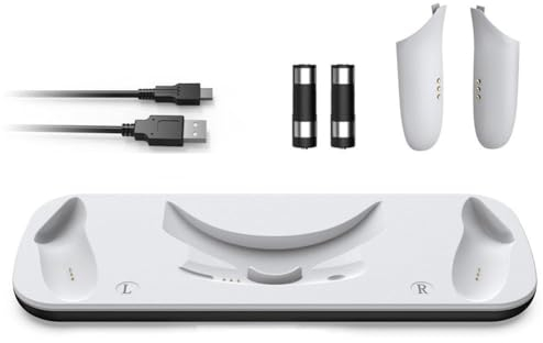 PandaXun Station de Charge pour Quest 3 - Support de Base pour Casque et Manette, Accessoires Muraux - Blanc
