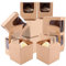VIDETOL 100 cajas de papel kraft para cupcakes, 9 x 9 x 9 cm, cajas de cartón con ventana e inserciones, cartón para pasteles, magdalenas y postres