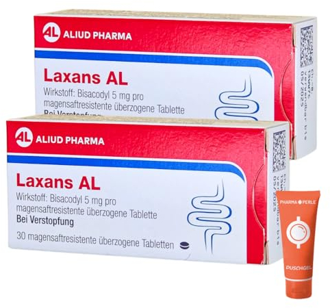 Laxans Al 2 x 30 St. Tabletten Abführmittel gegen Verstopfung I Bisacodyl I Sparset mit Pharma Perle give-away