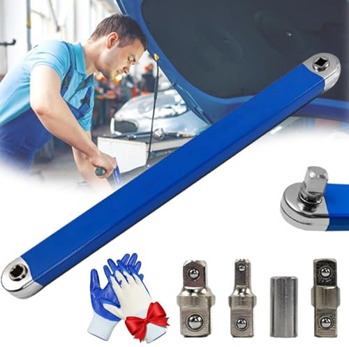Pro Zero Offset Extension Wrench, 2024 Best Impact Offset Extension, Multifunctional Tight Reach Extension Wrench Set with 1/2,1/4,3/8 Square Drive Adapters,Tool Handling in Confined Spaces (1pc)