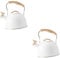 LeGDOr 2pcs Whistle Kettle Coffee Strainer Whistling Tea Kettle Portable Camping Stove Cordless Kettle Kitchen Water Kettle Stovetop Kettle Coffee Kettles Japan White Nylon Gooseneck
