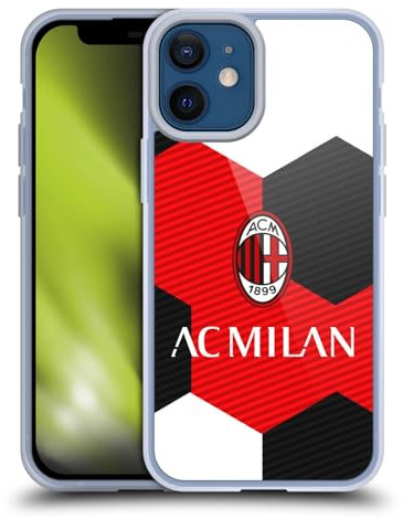 Head Case Designs Licenza Ufficiale AC Milan Palla Stemma Custodia Morbida in Gel Compatibile con Apple iPhone 12 Mini E Compatibile con Magsafe Accessori