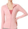 SHEKINI Femmes Sport Veste Manches Longues Zip Encolure dégagée Haut Slim Respirant Col Arrondi Sweatshirt Quickdry Trou Pouce Veste Jogging Yoga, rose, Large