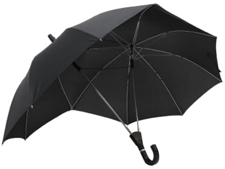 Uposao Ombrello automatico per coppie congiunte Doppio palo con manico curvo Parasole Ombrello da pioggia antivento per picnic all'aperto e viaggi in coppia