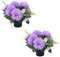 Caliko Künstliche Blumentöpfe für Gräber, 25 cm, 2 Stück, Grabblumentöpfe mit verbessertem Design, Chrysanthemen-Gänseblümchen, lila, perfekt für Gedenkbeerdigung & Friedhofsdekoration, Grabschmuck in