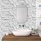 ReWallpaper 44.5cm×7m Fototapete 3d Effekt Modern Tapete Blumen Selbstklebend Folie für Möbel Weiß Tapeten Wohnzimmer Modern Selbstklebende Folie Weiß Struktur Klebefolie Küchenschränke
