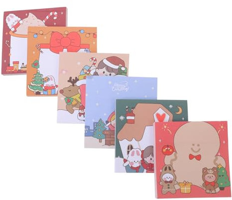 VILLCASE 12St weihnachtliche Haftnotizen Aufkleber für Papiernotizen Haftnotizblöcke Lesezeichen weihnachtsnotizblock Klebezettel mit Weihnachtsmotiven tragbare Postnotiz Nachrichtennotizen