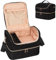Nagellack Aufbewahrung, Doppelschicht Nagellack Organizer Tasche, Reise Nagellack Aufbewahrungsbox für 45 Flaschen Nagellack & Eine Nagellampe, Kosmetikkoffer Nagelkit Bag (Schwarz, 45 Flaschen)