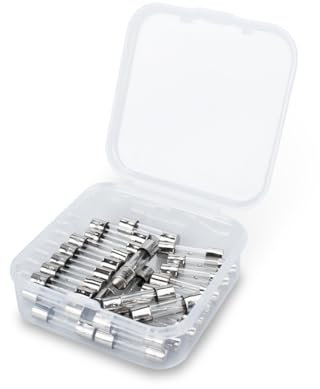 Innfeeltech 25 Stück träge Glassicherungen 5 * 20mm 250V 6A träge Röhrensicherungen Sortimentskit