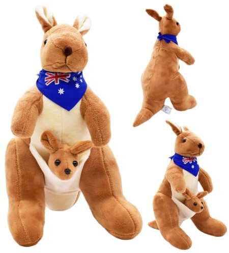 PLNVNVP Känguru Plüschtier, Niedliches Plüschtier Spielzeug, Känguru Familie, 32cm