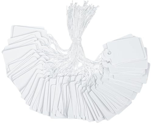 JAONLD 500 Stücke Preisschilder GeschenkanhäNger mit Linie 2.8 * 4.5 cm,Kraftpapier Anhänger Preisschilder Etiketten zur Präsentation von Schmuck,Kleidung und auf Flohmärkten(Weiß)