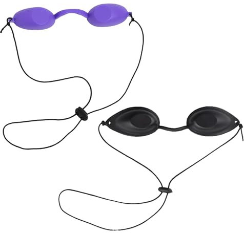 2 Stück Schutzbrille Rotlichtlampe,Solarium Brille,UV Schutzbrille,Augenschutz Infrarot LED,Schutzbrille Rotlichtlampe,Verstellbar,Geeignet für Schönheitspflege und Bräunungsschutz im Freien