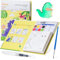 18 Seiten Aquarell Ausmalbuch für Kinder ab 3 bis 12 Jahren, Malen mit Wasserbüchern für Kleinkinder, Kinder-Malblock-Set mit Farben und Pinsel, Kunsthandwerksgeschenk zum Zeichnen (Dinosaurier)