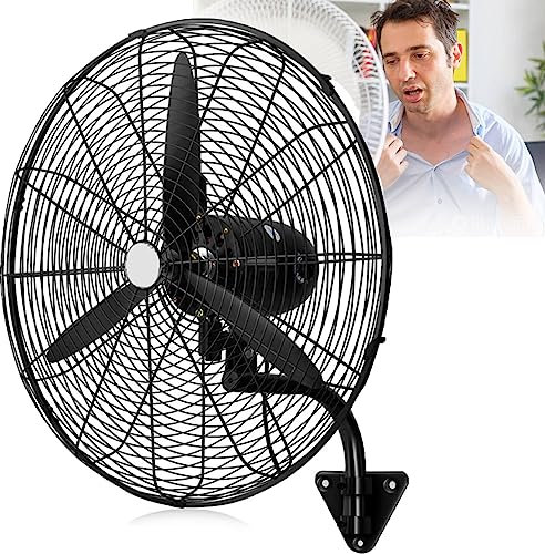 Ventilatore da parete industriale, 21''/27''/30'' Ventilatore da parete ad alta potenza e alta velocità, oscillazione a 120°, ventilatore commerciale a 3 velocità, ventilatore da parete con inclinaz