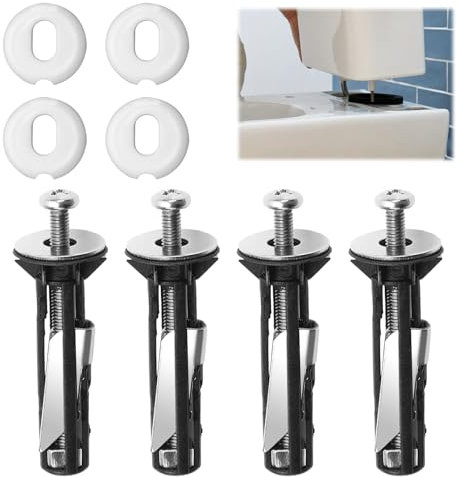 4 Pcs Toilet Seat Fittings Toilet Seat Screws Universal Heavy Duty Toilet Seat Fastener Bolts Easy to Install Stainless Steel Toilet Seat Fixings for Home Office Toilet Seat Fittings and Fixtures