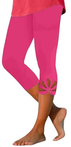 Chanpning 3/4 Leggings Femme Taille Haute Opaque Elastique Leggins Anti-Cellulite Push Up Pantalon de Yoga Opaque Fitness Course Collants Compression Gym Pantacourt
