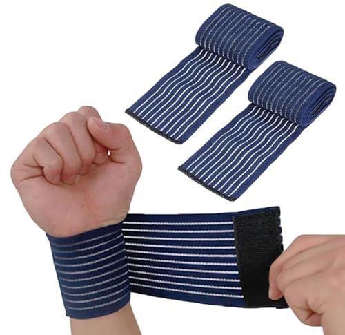 2 Pezzi Fascia da Polso, Polsiera Elastica Supporto per Polso per Uomini e Donne, Supporto per il Polso per Sport, Tendinite, Frattura e Distorsione del Polso, Lavoro, Unisex, Blu