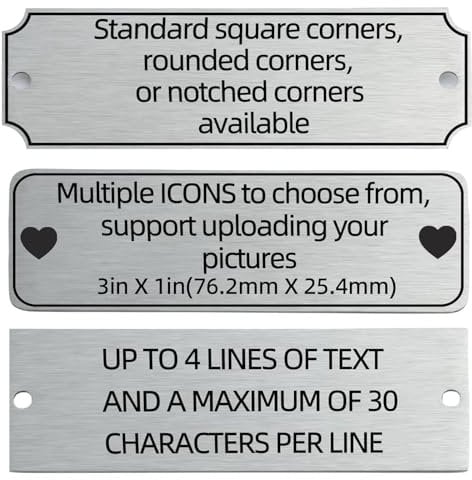 QIPAN Custom Engraved Metal Name Plate,Personalized Name Plaque,Thickened Brushed Metal Custom Laser Engraving Plaques with Adhesive or Hole(with screws) (Large, Small)