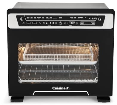 Cuisinart 15-in-1 Extra-Large Digital Air Fryer Oven with 9x13 2-in-1 Pan, Air Fry 4 Lbs of Wings, Cook a 13 Lb Turkey or 5+ Lb Chicken, Toast 9 Slices of Bread, and Bake a 13 Pizza, TOA-112