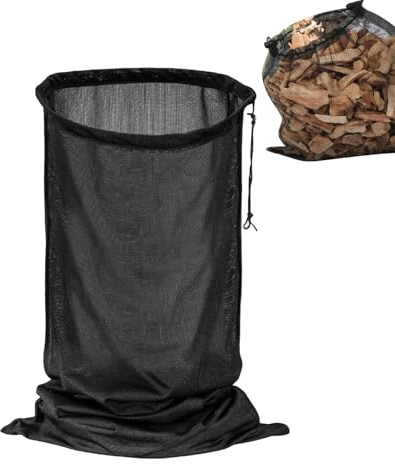 Chipper Shredder Bag, With Reinforced Handles, 123x60x1cm, Mesh Firewood Carrier, Large Bagger Chipper, Easy Transport, For Fireplace, Garden, Lawn Indoor, Outdoor,