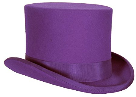 Thetru Kostüm Zubehör Zylinder Hut 14cm lila Karneval Fasching Gr.61