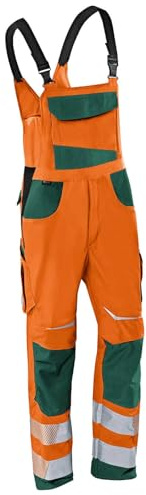 KÜBLER REFLECTIQ Latzhose PSA 2 – Warnschutz-Latzhose mit umlaufenden Reflexstreifen & Cordura-Verstärkungen