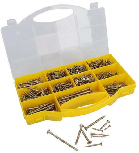 780pc Assorted Pozi Drive Chipboard and Wood Screws Countersunk Bits 3 – 5mm