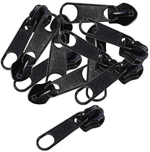 10 Reißverschluss Zipper Schieber f. 8mm Endlosreißverschluss non lock schwarz