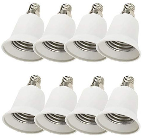 DZYDZR 8 Pack Lamp Socket Adapter Converter E14 to E27 Bulb Socket for LED Bulb