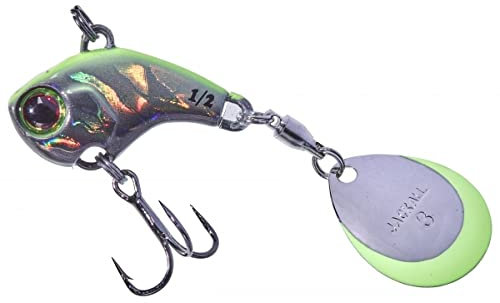 Illex Kunstköder Deracoup Tailspinner - Angelköder für Barsch, Forelle, Rapfen - Barschköder … (Silver Chartreuse Back, 10 g 3/8 OZ)