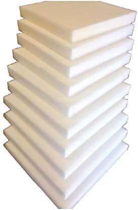 L22G 12 Galettes de Chaise Carrées en Mousse A Recouvrir - 40 x 40 x 3 cm - Mousse de Rembourrage Ameublement Tapissier Mousse polyuréthane
