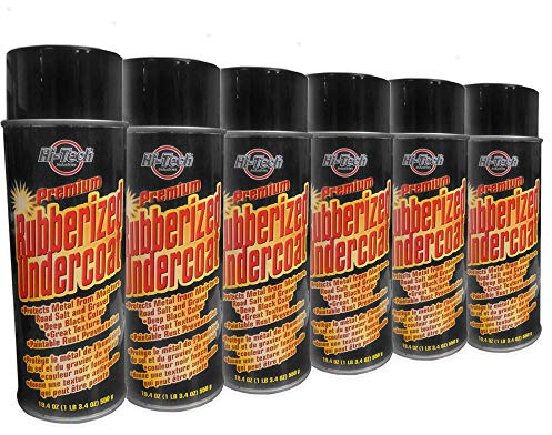 HI-TECH Rubberized Undercoat Spray – Professional Grade Aerosol Coating for Cars & Trucks – Protects Against Rust, Corrosion, Moisture & Road Noise – Durable Automotive Underbody Protection, 6 Pack
