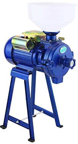 XYLUCKY 2200W Electric Grain Mill Grinder Heavy Duty Commercial Electric Feed Mill Dry Grinder Cereals Corn Grain Coffee Wheat Feed Machine with Funnel
