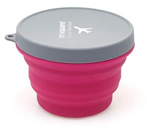 Ulalaza Collapsible Silicone Bowl Cup with Lids Folding Travel Bowl Expandable Food Storage Containers
