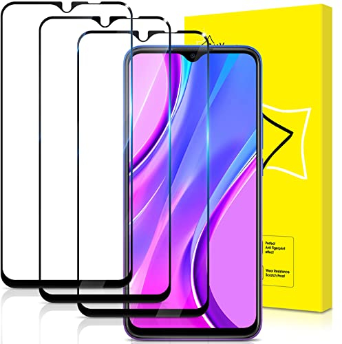 GiiYoon-3 Piezas Protector de Pantalla para Xiaomi Redmi 9 Cristal Templado,[Sin Burbujas] [Cobertura Completa] [9H Dureza] Vidrio Templado HD Protector Pantalla para Xiaomi Redmi 9