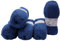 5 x 100g Strickwolle Alize Bebe einfarbig, 500 Gramm Wolle zum Stricken und Häkeln (blau 353)