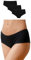 Snocks 3er Pack Hipster - Damen Baumwolle Panties - Push-Up Unterhose Damen Slip - Gr.XL, Farbe Schwarz