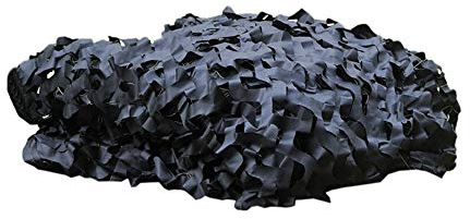 Mdurian Tarnnetz Camouflage Netz Sonnenschutz Tarnung Camo Net für Jagd Camping Dekoration Schutz Zeltschirm Reines Schwarz 2m x 3m