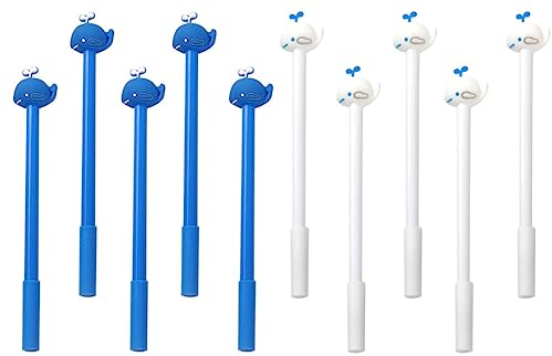 NUOBESTY 13 Stück Niedlichen Cartoon Gel Schwarze Tinte Stifte Wal Geformte Schreibstifte Tinte Kugelschreiber für Geburtstagsgeschenk Schulpreis Schüler