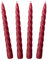 Auswahl Farbe + Menge - Spiralkerze Spitzkerze Stabkerze Renaissancekerze Tafelkerze Leuchterkerze ca. Ø 22 x 220 mm gedreht hier: 4 Kerzen burgund/dunkelrot (matt)