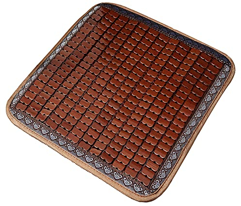 Ecloud Shop Bambus Cool Sitzkissen Mat Natürliche erfrischende atmungsaktive Kühlmatte für den Sommer Sitzauflage Vordersitze Pad Auto Abdeckung für Autositz Bürostuhl Schwarz 1 Stück