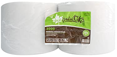 Bobinas de papel industrial secamanos 100% reciclado | Rollos de Papel Ecológico Natural | Pack de 2 bobinas de papel | Acabado laminado